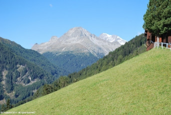 Blick Rieserferner Gruppe Hintergrund Hochgall (3.439m)